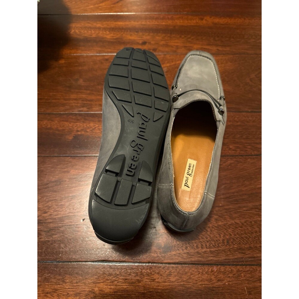 Paul Green Nubuck Bit Loafers – Gray Leather Slip-On Shoes size 7.5 - Picture 5 of 5